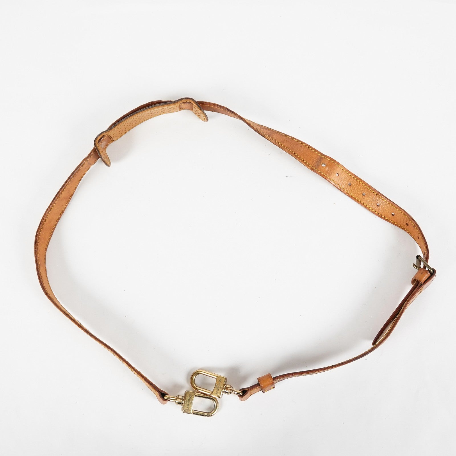 Louis Vuitton Vachetta Leather Adjustable Shoulder Strap Tan Gold Used XY265