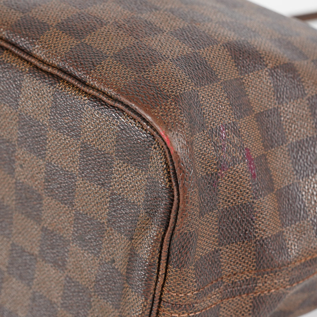 Louis Vuitton N51105 Damier Ebene Neverfull MM Tote Bag Brown Used 07E064730027