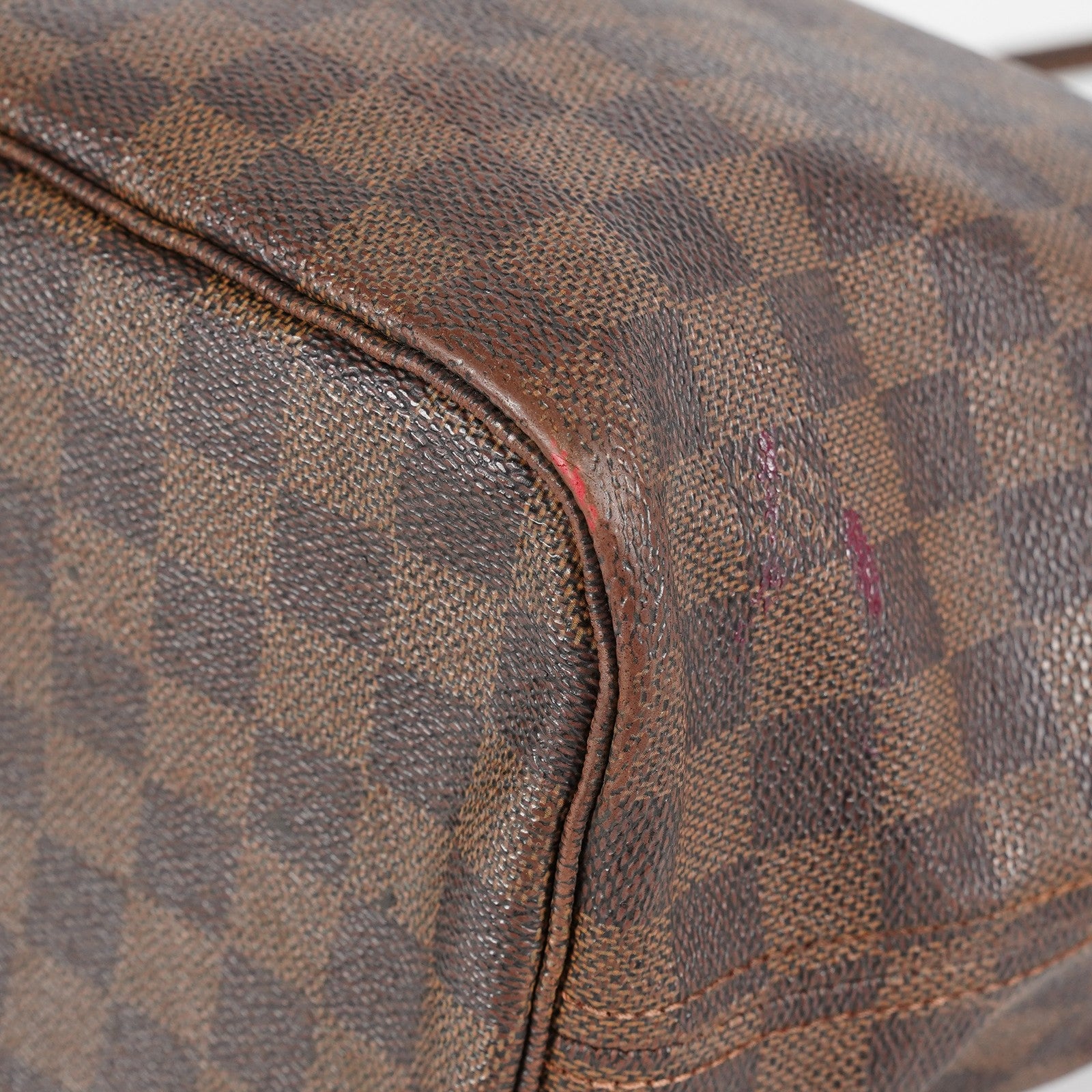 Louis Vuitton N51105 Damier Ebene Neverfull MM Tote Bag Brown Used 07E064730027