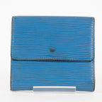 Louis Vuitton Blue Epi Leather Elise Compact Wallet  XY215