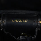 CHANEL Caviar Skin CC Vanity Bag Black Gold Hardware Vintage Case 08E047150002