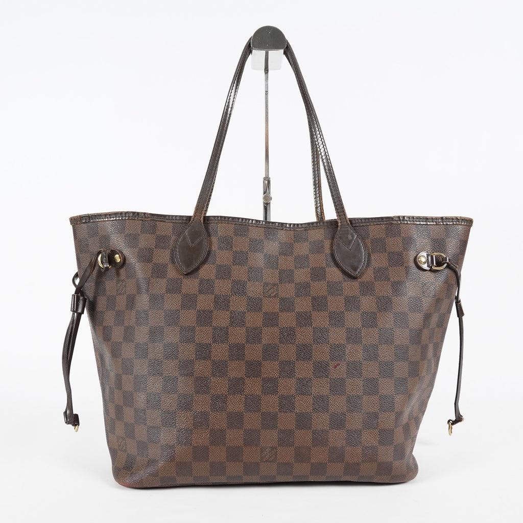 Louis Vuitton N51105 Damier Ebene Neverfull MM Tote Bag Brown Used 07E064730027