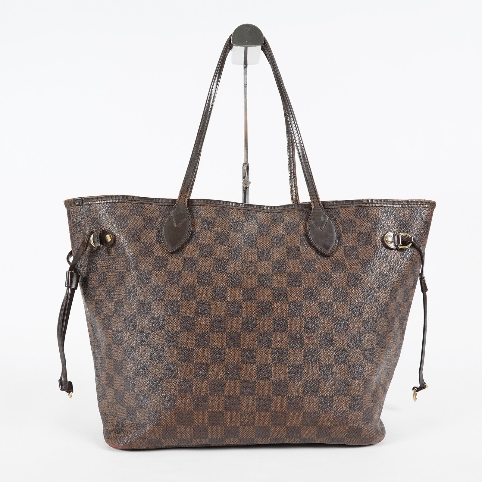 Louis Vuitton N51105 Damier Ebene Neverfull MM Tote Bag Brown Used 07E064730027