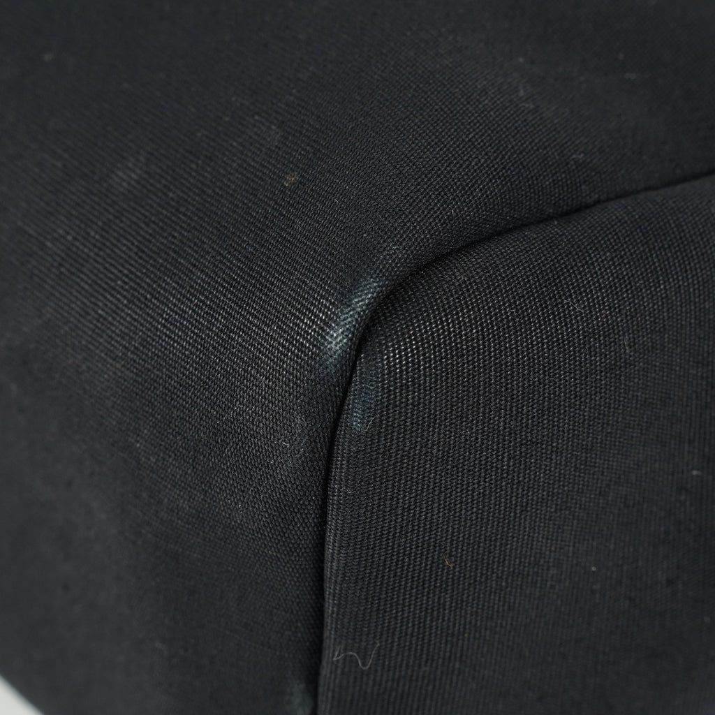 Hermes Herbag Ado Backpack 30cm Black Canvas Leather Used Auth 09E125940011