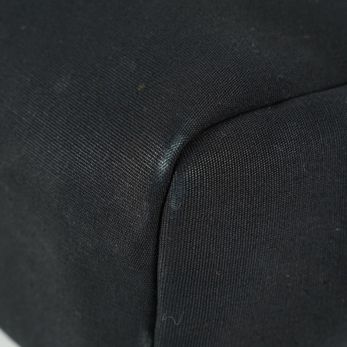 Hermes Herbag Ado Backpack 30cm Black Canvas Leather Used Auth 09E125940011
