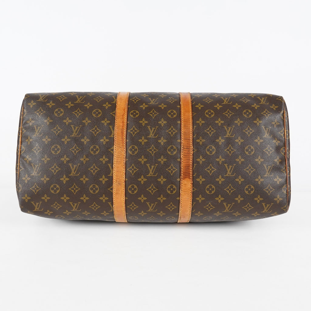 Louis Vuitton Keepall 55 Monogram Canvas Brown Duffle Bag M41424 08E073630002