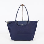 Longchamp Le Pliage Navy Nylon Long Handle Tote Shoulder Bag Used 08A06660003