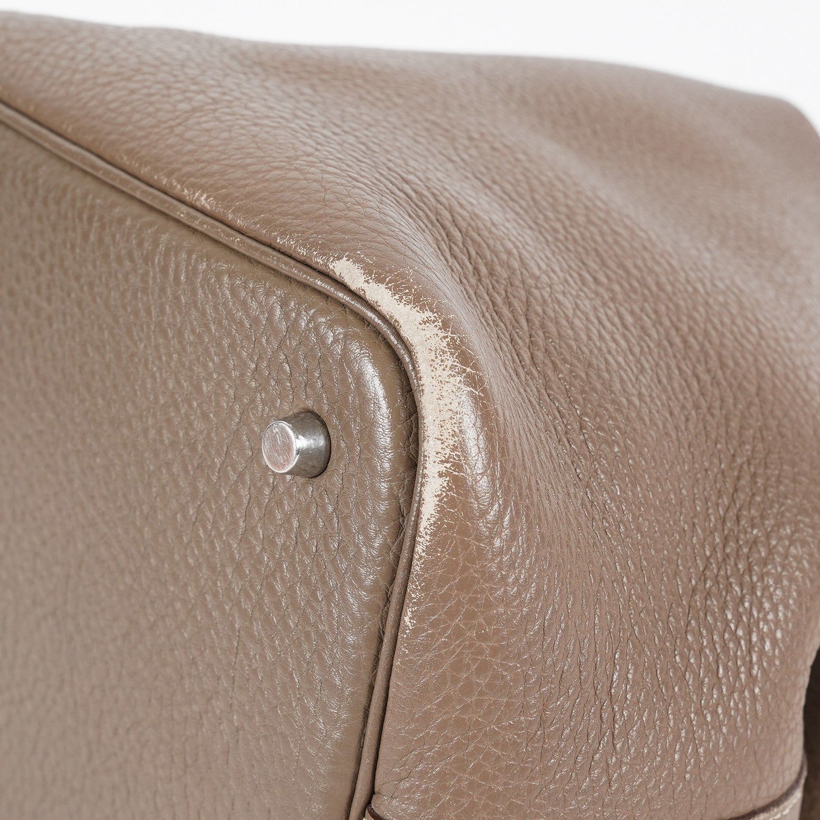 Hermes Picotin Lock MM Taurillon Clemence Leather Bag Gray Used 07E2223980025