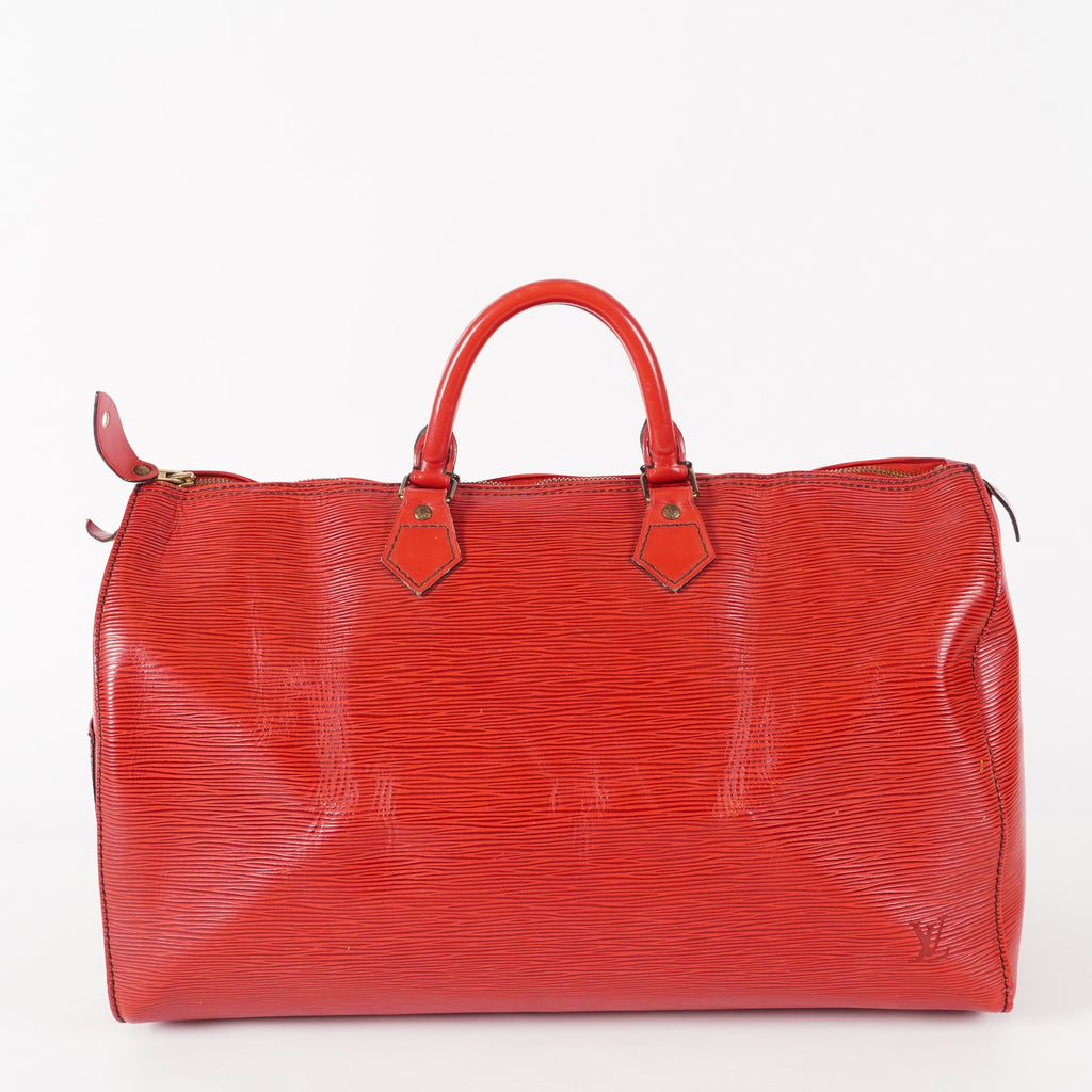 LOUIS VUITTON Epi Speedy 40 Boston Bag Handbag M42987 RED USED 02E024576025