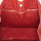 Hermes Fourre Tout GM Tote Bag Brick Red Canvas Used Vintage Women 07E16715009