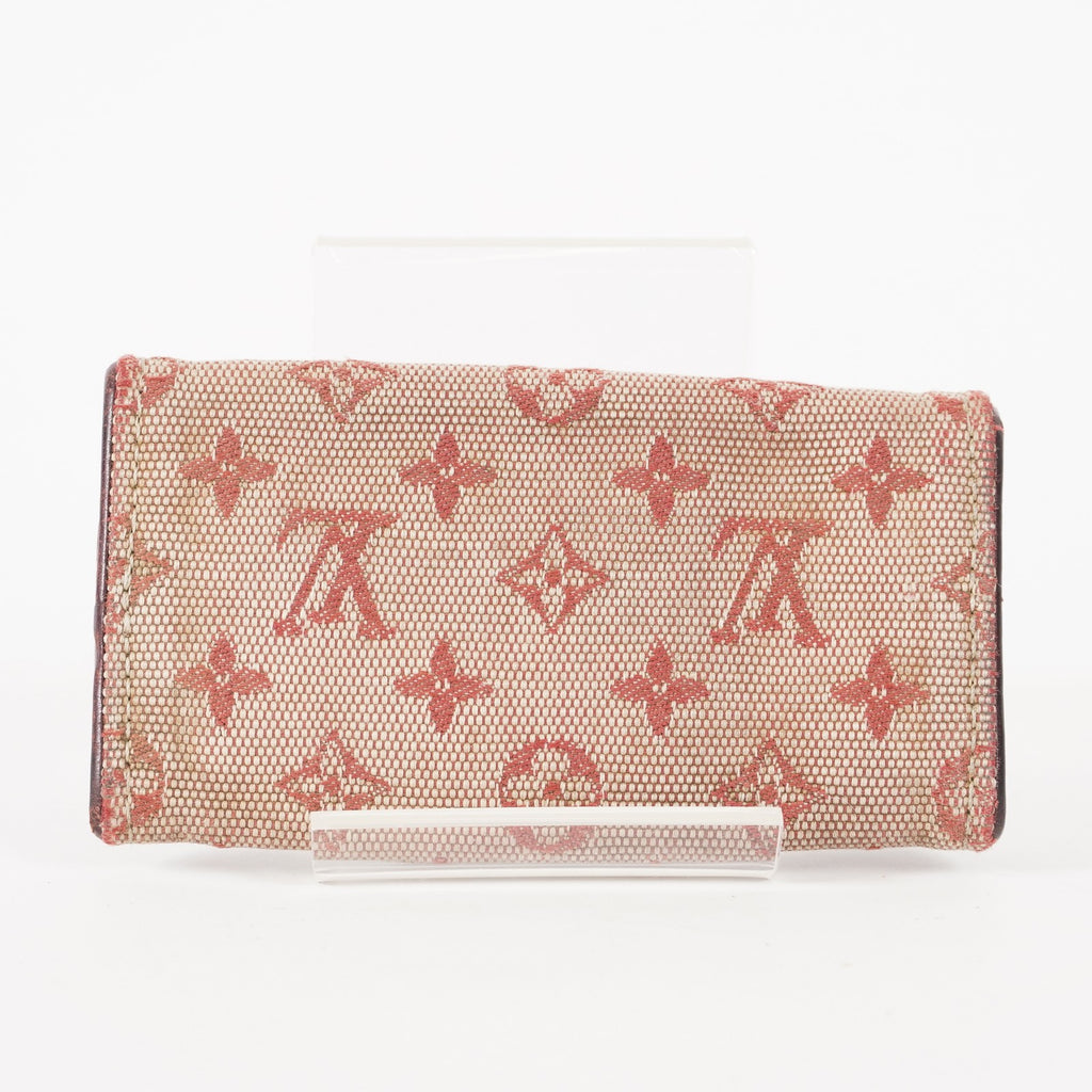 Auth Louis Vuitton Monogram Fabric & Leather Ring Key Case Key Holder  XY213