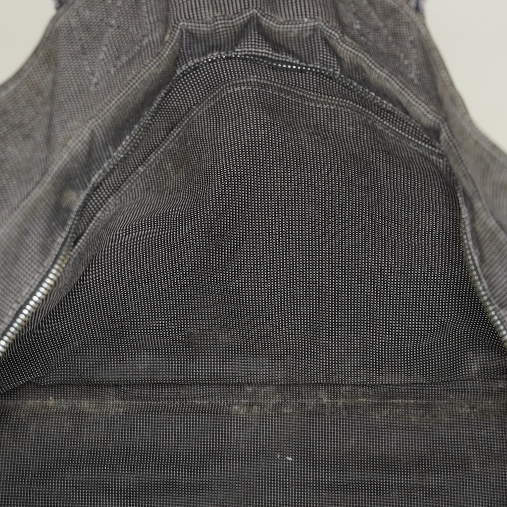 HERMES Herline Tote MM Gray H Pattern Canvas Handbag Authentic 08E35825010