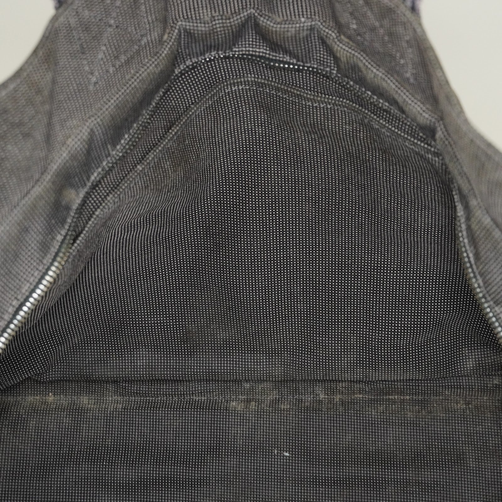 HERMES Herline Tote MM Gray H Pattern Canvas Handbag Authentic 08E35825010
