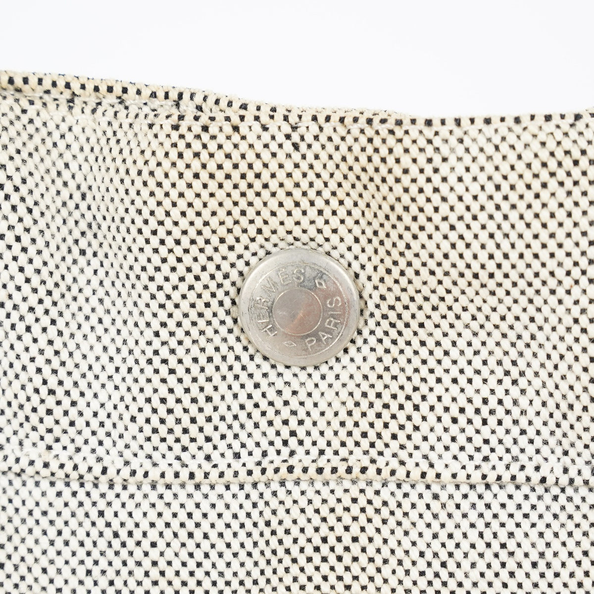 Auth Hermes Fourre-Tout MM Gray Canvas Tote Hand Bag Vintage Used 07E27825005