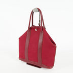 Hermes Garden File PM Red Leather Tote Shoulder Bag Used Auth 09E043410011