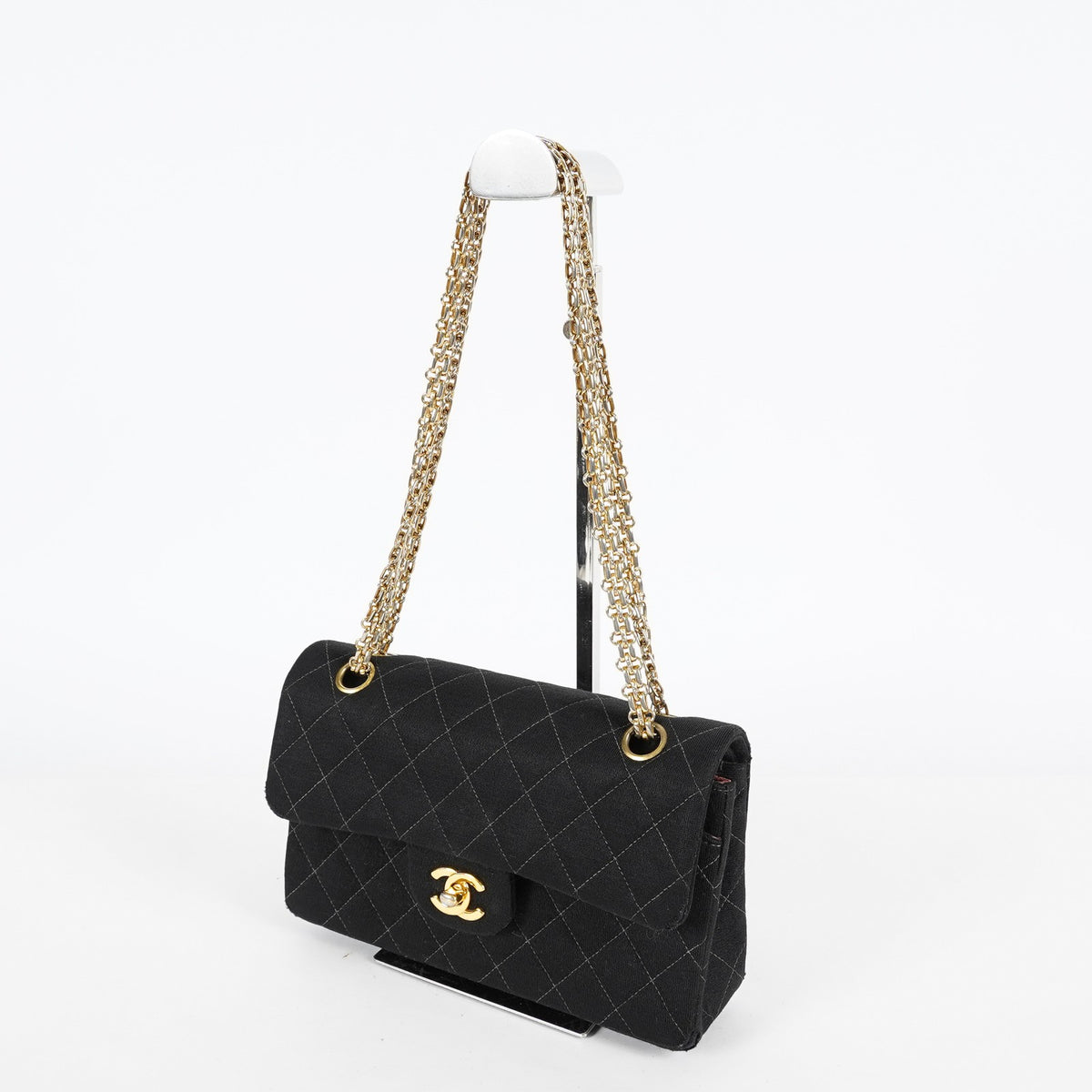 CHANEL Matelasse Classic Flap 25 Chain Shoulder Bag Black Used 08E0118920030