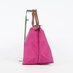 Longchamp Le Pliage Top Handle Tote 30cm Pink Nylon Used Handbag 08E17495007