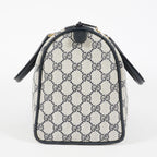 Gucci Vintage GG Supreme Sherry Web Mini Boston Bag Navy Leather 07E043410017