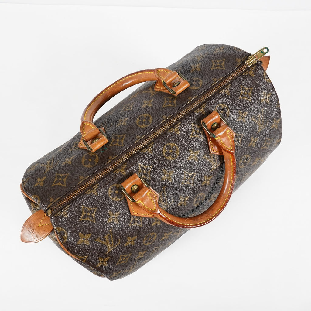 Louis Vuitton Speedy 30 Monogram Canvas Hand Bag Brown Used M41526 08E124070008