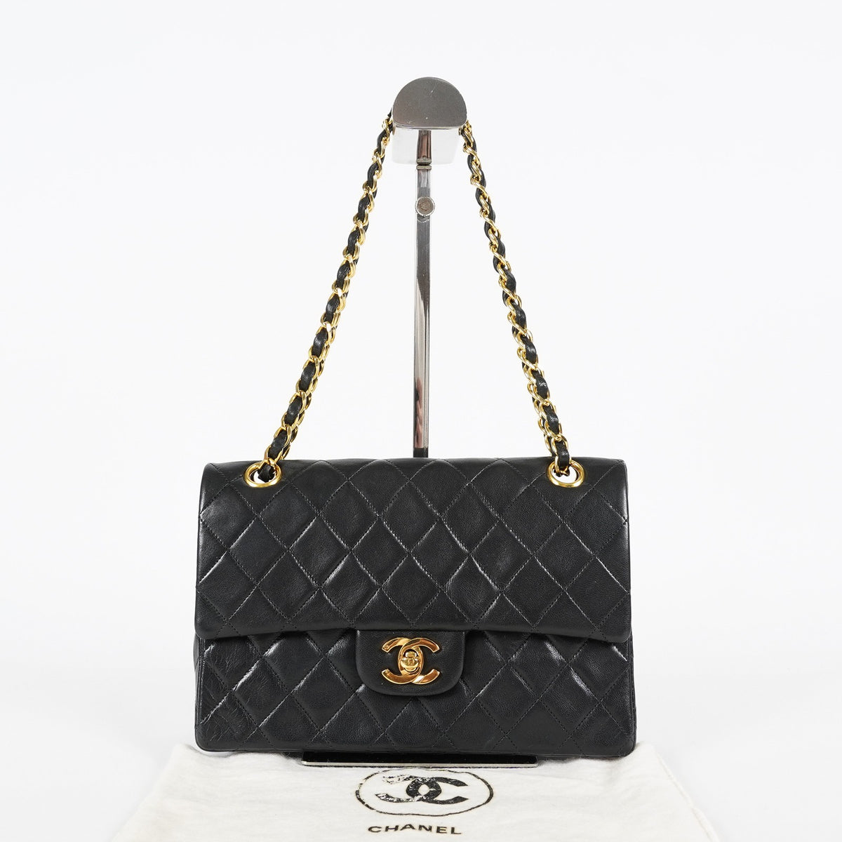 Chanel Matelasse Lambskin Double Flap 23 Black Chain Shoulder Bag 08A2358000823