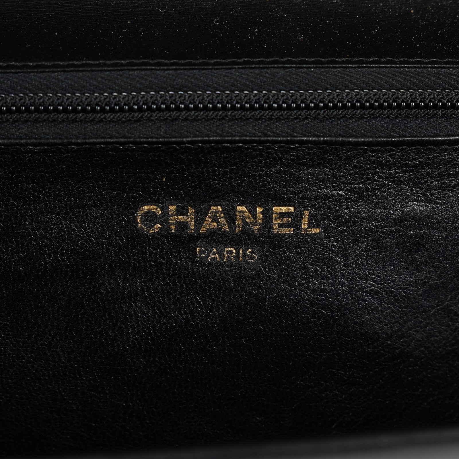 Chanel Calfskin Flap Chain Shoulder Bag 25cm Black Used Vintage CC 08E1011440006