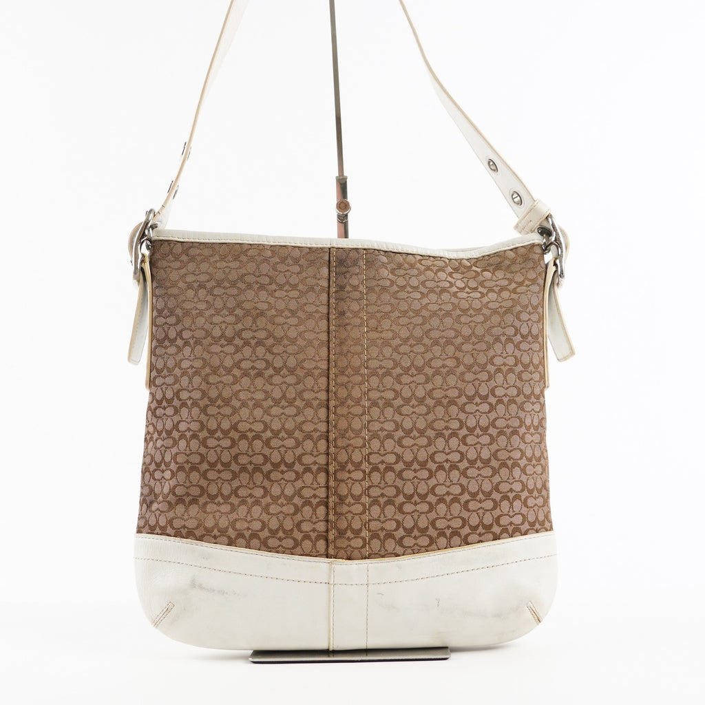 Coach Purse Logo Signature Handbags WhiteLEATHER DUFFLE HOBO  XY172