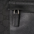 Gucci Black Nylon & Leather Tote Bag Purse With Zipper GG Monogram XY157