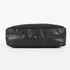 CHANEL Chocolate Bar Nylon Mini Boston Handbag Black Silver HW Used 07E314180008