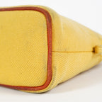Hermes Bolide Pouch 20 Mini Yellow Cotton Canvas Cosmetic Pouch Used 07E24495009