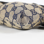 GUCCI GG Canvas Waist Belt Bag Beige Navy Sherry Web Vintage Used 08E162530010