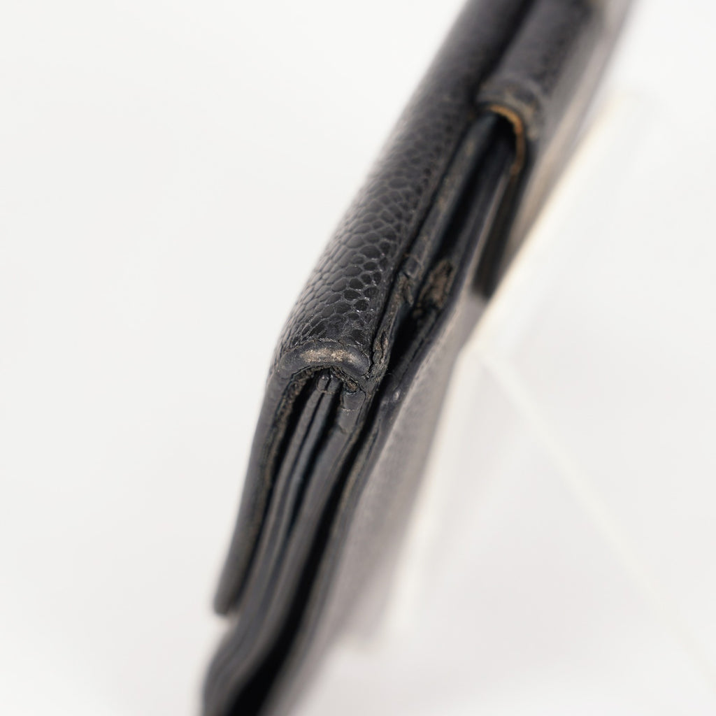 Chanel Caviar Skin Black  Trifold Wallet Compact 06E46825025