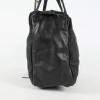 Chanel Chocolate Bar Nylon Mini Boston Bag 35cm Black Silver HW 07E314180008
