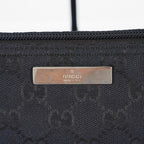 GUCCI GG Canvas Boat Pochette Shoulder Bag 22cm Black Vintage Used 08E172090010