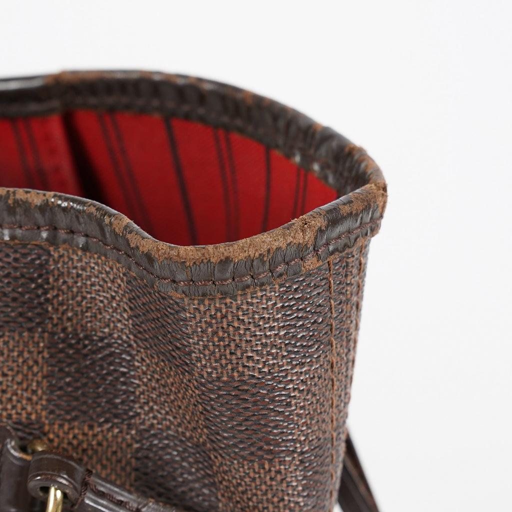 Louis Vuitton N51105 Damier Ebene Neverfull MM Tote Bag Brown Used 07E064730027