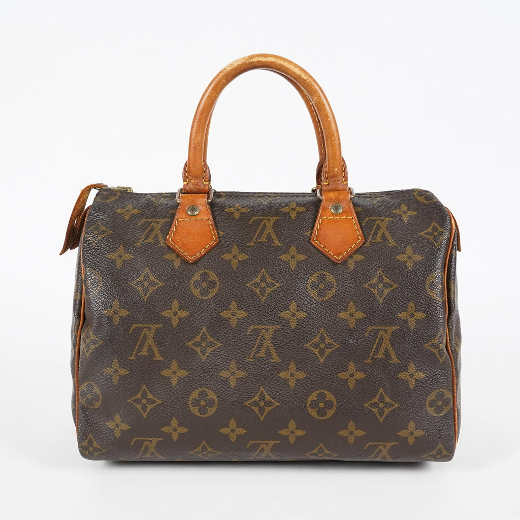 Louis Vuitton Monogram Speedy 25 Brown Coated Canvas M41528 Vintage 07E425830012