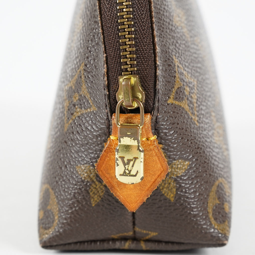 Louis Vuitton Pochette Cosmetique PM M47515 Monogram Used Pouch Bag 09E031760006