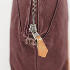 Hermes Bolide Pouch 25 MM Brown Cotton Canvas Cosmetic Pouch Used 07E25781009