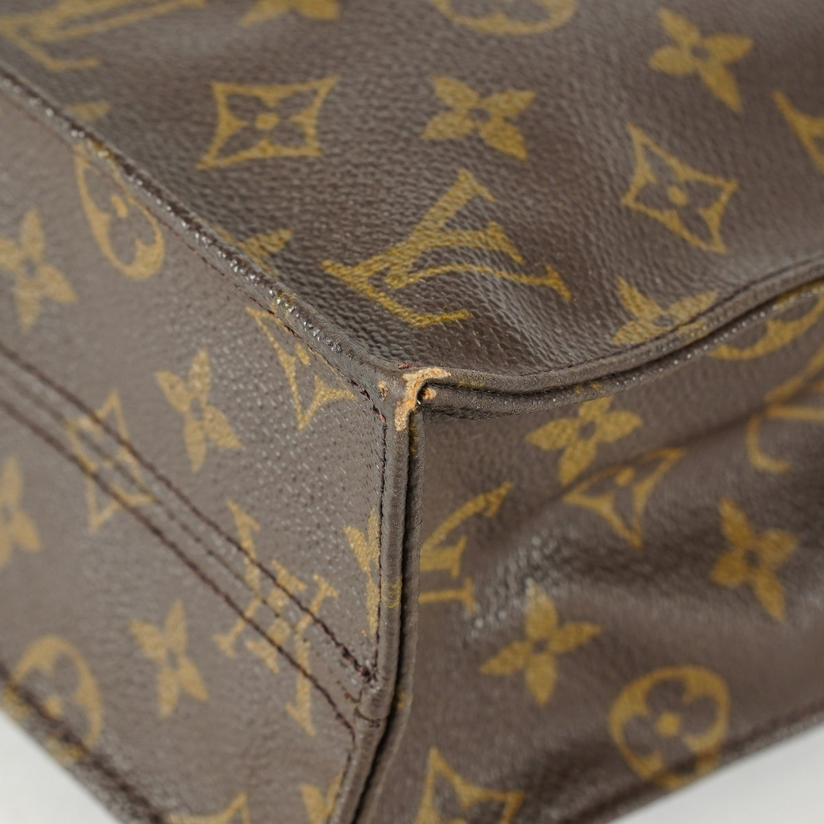 Louis Vuitton Sac Plat M51140 Monogram Canvas Brown Used Tote Bag 09E192530010