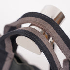 HERMES Fourre-Tout MM Black Canvas Tote Bag Hand Bag Purse Used 07A08605005