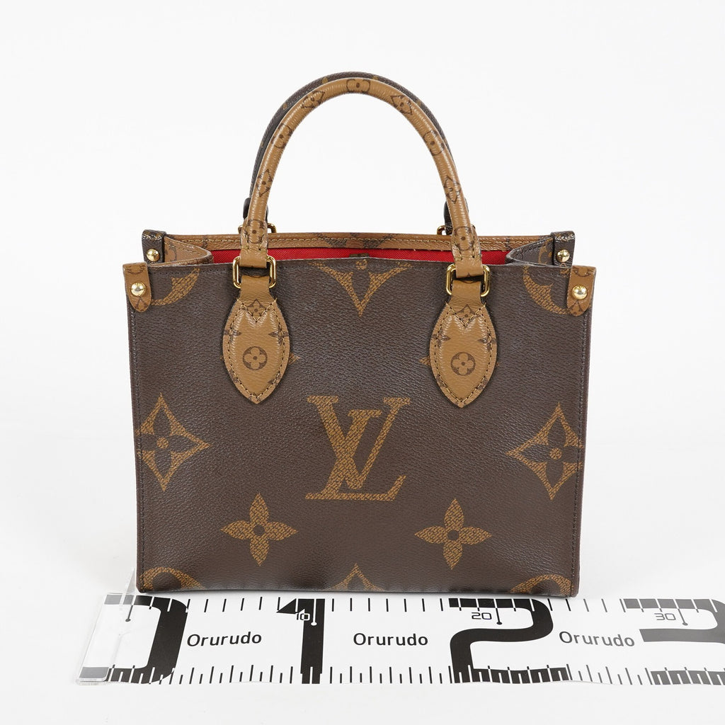 Louis Vuitton OnTheGo PM Monogram Reverse Canvas Tote M46373 Brown 07E0920130030