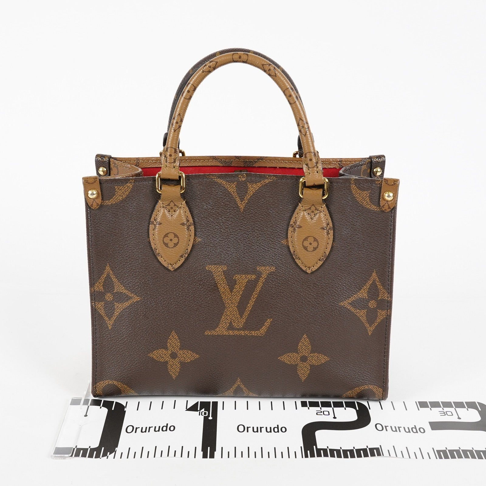 Louis Vuitton OnTheGo PM Monogram Reverse Canvas Tote M46373 Brown 07E0920130030
