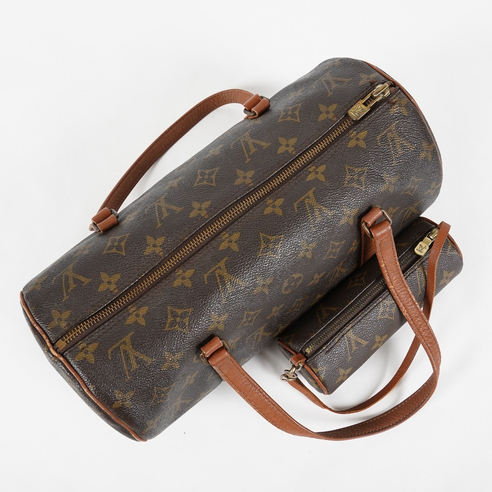 Louis Vuitton Papillon 30 Used Monogram Brown Canvas Handbag M51385 07E445390012