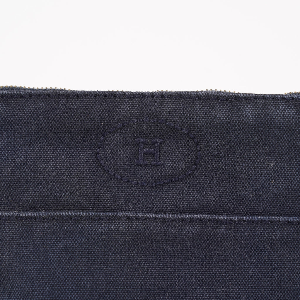 Authentic HERMES Bolide Pouch PM Canvas Black 06E01605027