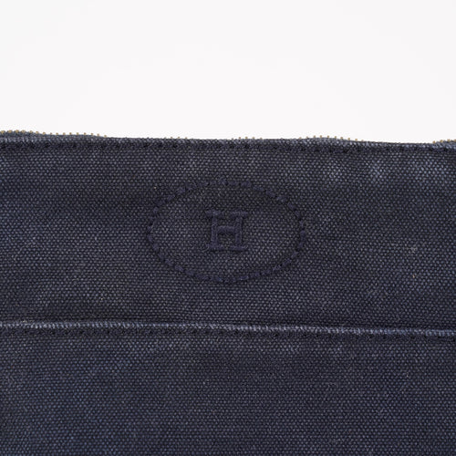 Authentic HERMES Bolide Pouch PM Canvas Black 06E01605027