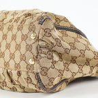 Gucci Abbey D-Ring Beige GG Canvas Leather Used Shoulder Tote Bag 09M314758608