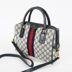 GUCCI Vintage Sherry Line GG Canvas Mini Boston Bag Navy Web 08E393190010