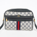 GUCCI Sherry Line GG Supreme Shoulder Bag Navy Crossbody Vintage 08E242640010