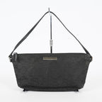Gucci GG Canvas Boat Pochette Black Shoulder Pouch Bag Vintage Used 08E052090002