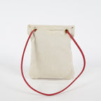 Hermes Aline Mini Beige Canvas Red Leather Shoulder Bag Used 08E082090008
