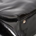 CHANEL CC Logo Chain Shoulder Tote Bag Patent Leather Vintage Black 03E255170011